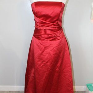 Couture Collection Red Beaded Long Formal Dress